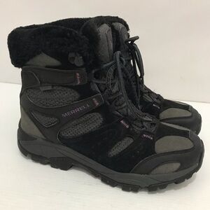 Merrell Women's Black and Gray Winter/Hiking Boots Size 10